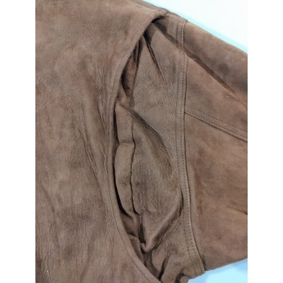 Vtg 90s Polo Ralph Lauren Chocolate Brown Suede Leather Bomber Jacket XXL Flight - Picture 15 of 16